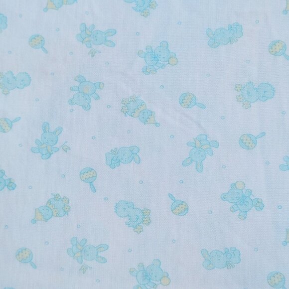 VTG 80s Carters Nursery Crib Sheet Set Fitted & Top Sheet Animals Music Cotton - Picture 8 of 16